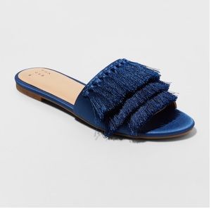 Blue slide sandals